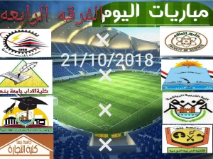 تشارك كلية التربية الرياضيه بنيين بمباريات دورى الصفوف الدراسيه الفرقه الرابعه يوم الاحد الموافق2018/10/21