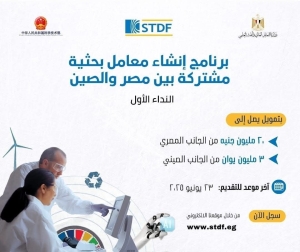 هيئة تمويل العلوم والتكنولوجيا والابتكار فتح باب التقدم لبرنامج دعم المشروعات البحثية المشتركة بين مصر والصين