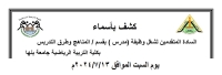 كشف بأسماء السادة المتقدمين لشغل وظيفة ( مدرس ) بقسم المناهج وطرق التدريس بكلية التربية الرياضية جامعة بنها يوم السبت الموافق2024/7/13م