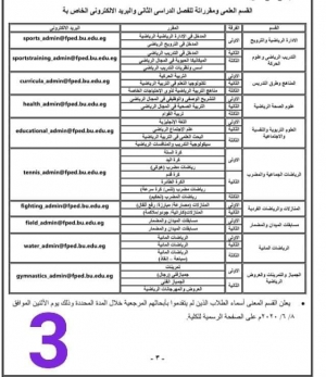 ايميلات الأقسام العلمية