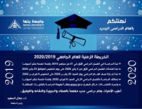 الخريطة الزمنية للعام الجامعى 2020/2019