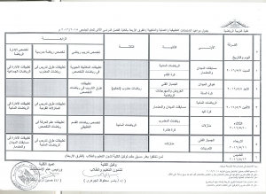 جدول مواعيد الامتحانات التطبيقية ( العملى والشفهية) للفرق الاربعة بالكلية الفصل الدراسي الثانى للعام الجامعى 2016/2015