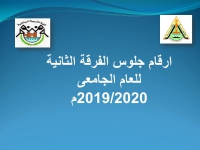 أرقام جلوس الفرقة الثانية للعام الجامعى  2020/2019