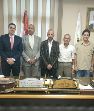 وفد نادي أعضاء هيئة التدريس بجامعة بنها يهنئ عميد كلية علوم الرياضة بقرار تعيينه